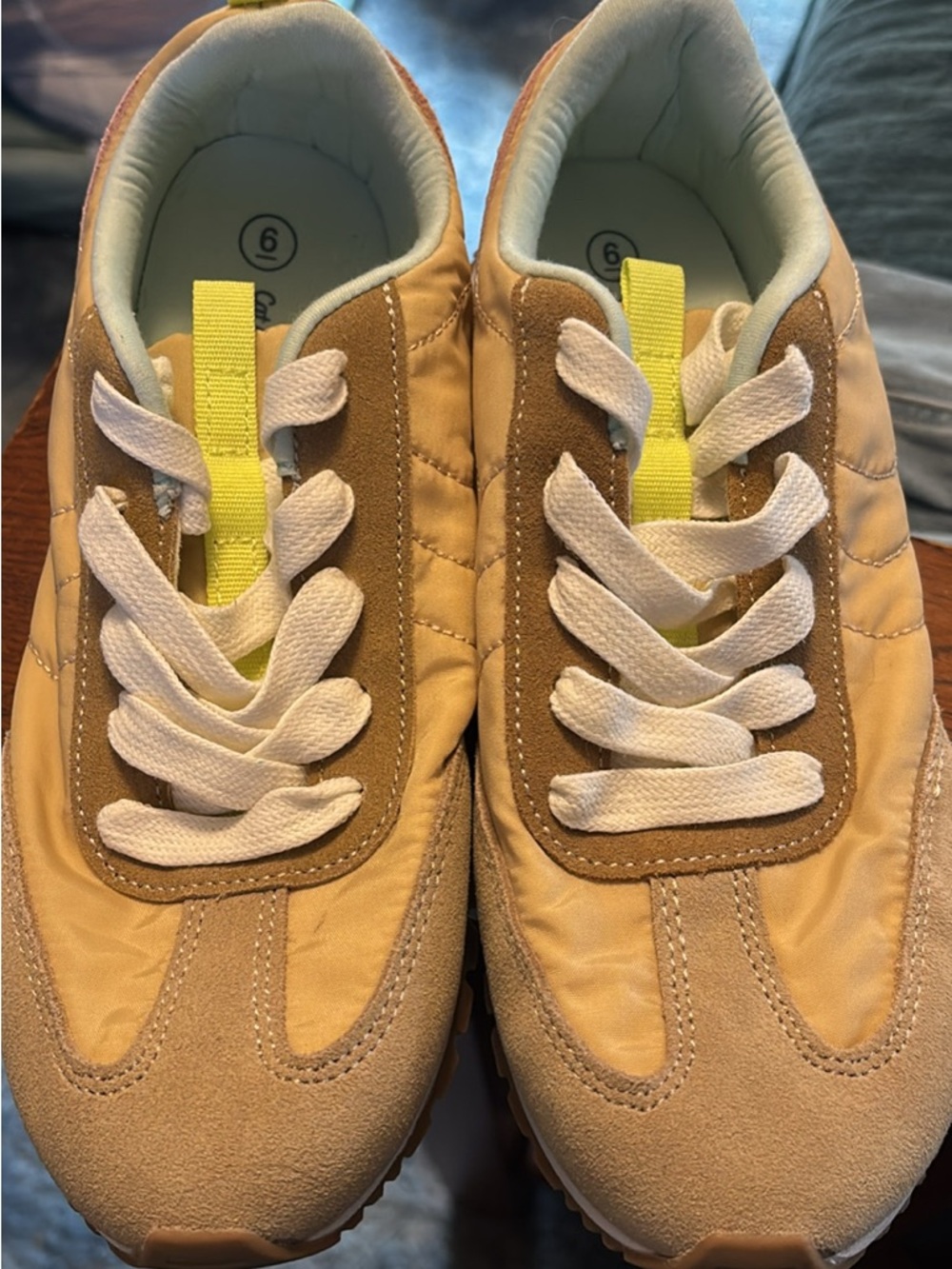 Cat & Jack Tan and Yellow Kids Sneakers